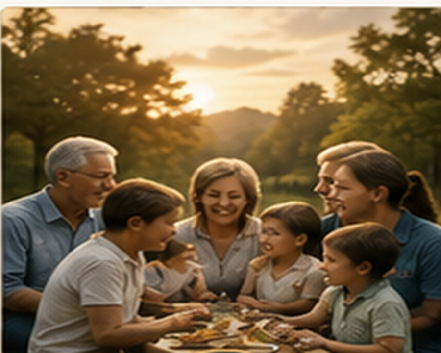 A family sharing time together across generations